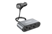 Telefon - Adapter i Ladowarka - Dudao car charger 2x USB / 3x cigarette lighter splitter black (R1Pro black) - 6973687240547