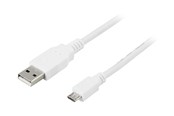 Kabel USB - Deltaco USB-299W - USB cable - USB to Micro-USB Type B - 25 cm - USB-299W
