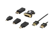 Kabel wyswietlacza - Deltaco HDMI-251 - HDMI cable with Ethernet kit - DisplayPort / HDMI / DVI - 2 m - HDMI-251