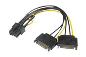 Kabel zasilający (wewnętrzny) - Akasa - power adapter - SATA power to 8 pin PCIe power (6+2) - 15 cm - AK-CBPW19-15