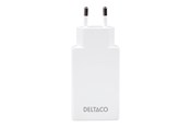 Telefon - Adapter i Ładowarka - Deltaco power adapter - slim - 2 x USB-C - 67 Watt - USBC-AC201