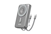 Powerbank - Dudao K29 10000mAh PD 20W MagSafe Power Bank with Metal Case Stand and Built-in USB-C/ Lightning Cables - Gray Powerbank - Szary - 10000 mAh - 6977196680245
