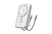 Powerbank - Dudao K29 10000mAh PD 20W MagSafe Powerbank with Metal Case Stand and Built-in USB-C/ Lightning Cables - Silver Powerbank - Srebrny - 10000 mAh - 6977196680252