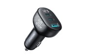 Telefon - Adapter i Ładowarka - Joyroom JR-CCD04 30W 2x USB-C USB-A car charger with display - black - 6941237112019