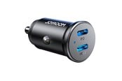 Telefon - Adapter i Ladowarka - Joyroom  JR-CCN06 30W 2x USB-C mini car charger metal - black - 6941237112071