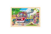 Puzzle - Goki Wooden Jigsaw Puzzle Fire Brigade 24 pcs. Podłoga - 4013594573184