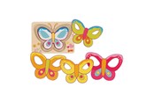 Puzzle - Goki Wooden Layered Puzzle Butterfly 5 pcs. Drewniany - 57305