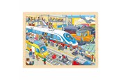 Puzzle - Goki Wooden Puzzle Train Station 96 pcs. Drewniany - 57316