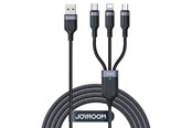 Kabel USB - Joyroom Multi-Use Series S-A18 3in1 USB-A - Lightning / USB-C / micro USB cable 0.3m - black - 6956116708979