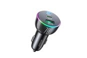 Telefon - Adapter i Ladowarka - Joyroom car charger 70W with 3 ports: USB 2 x USB C black (JR-CL26) - 6956116762261