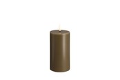 Dekoracje - Moods & More LED pillar candle - Dark sand - 74x150 mm - M30-DS074150