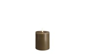 Dekoracje - Moods & More LED pillar candle - Melted Dark sand - 74x100 mm - M31-DS074100