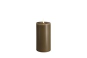 Dekoracje - Moods & More LED pillar candle - Melted Dark sand - 74x150 mm - M31-DS074150