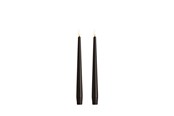 Dekoracje - Moods & More LED taper candle - Slim - Charcoal - 23x250 mm - 2 pcs - M50-CC023250