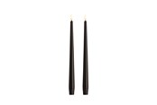 Dekoracje - Moods & More LED taper candle - Slim - Charcoal - 23x300 mm - 2 pcs - M50-CC023300