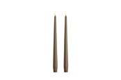 Dekoracje - Moods & More LED taper candle - Slim - Dark sand - 23x300 mm - 2 pcs - M50-DS023300
