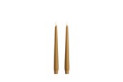 Dekoracje - Moods & More LED taper candle - Slim - Honey mustard - 23x250 mm - 2 pcs - M50-HM023250