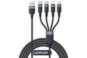 Kabel USB - Joyroom Multi-Use Series S-A18 4in1 USB-A - USB-C / USB-C / Lightning / micro USB cable 1.2m - black - S-1T4018A18c
