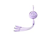 Kabel USB - Joyroom Colorful Series S-A40 Cable Retractable 3in1 USB-A - USB-C / Lightning / Micro USB 1m - Purple - S-A40_P