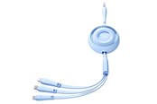 Kabel USB - Joyroom Colorful Series S-A40 Cable Retractable 3in1 USB-A - USB-C / Lightning / Micro USB 1m - Blue - S-A40_B
