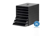 Akcesoria do biura - DURABLE Pojemnik z szufladami i zasuwaną przednią osłoną do przechowywania dokumentów do formatu C4. Zawiera 7 wysuwanych szuflad. - 1712001058