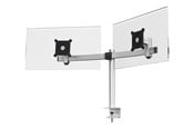Uchwyt na monitor - DURABLE Uchwyt do dwóch monitorów z regulacją wysokości, kąta nachylenia i możliwością obracania. Mocowanie do blatu za pomocą zacisku biurkowego. - 508523