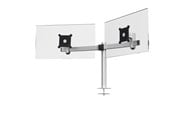 Uchwyt na monitor - DURABLE Uchwyt do dwóch monitorów z regulacją wysokości, kąta nachylenia i możliwością obracania. Montaż w otworze blatu. - 508623
