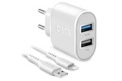 Telefon - Adapter i Ladowarka - SBS 10W Charger - 1m MFI Lightning Cable - White - TEKITTR2ULH2189A
