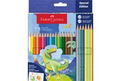 Przybory do pisania i rysowania - Faber-Castell Col.pencil dino 18+6 cardboard wallet - 111222