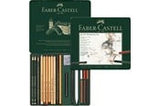 Przybory do pisania i rysowania - Faber-Castell Set Pitt Monochrome tin of 21 - 112976
