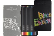Przybory do pisania i rysowania - Faber-Castell Colour Pencils Black Edition tin 12x - 116413