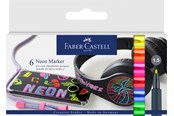 Przybory do pisania i rysowania - Faber-Castell Neon marker cardboard wallet of 6 - 160806