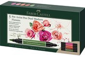 Przybory do pisania i rysowania - Faber-Castell India ink PAP Dual Marker 5x flowers - 162007