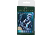 Przybory do pisania i rysowania - Faber-Castell India ink Pitt Artist Pen Blues 8ct - 167173