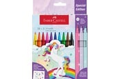 Przybory do pisania i rysowania - Faber-Castell Felt-tip pen unicorn 10+3 + stickers - 554213