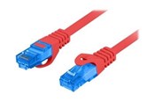 Kabel sieciowy - Lanberg patch cable - 50 cm - red RAL 3017 - Czerwony - 0.5m - PCF6A-10CC-0050-R