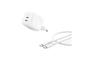 Telefon - Adapter i Ladowarka - Belkin BoostCharge 50W Dual USB-C PD Wall Charger w/ PPS WHT w 1m USB-C-C Cabl - WCH019KQ1MWH-B6