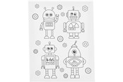 Kreatywne gry - Creativ Company Painting Canvas with Print Robots - 24x30cm - 257232