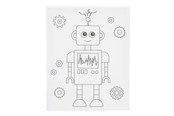 Kreatywne gry - Creativ Company Painting Canvas with Print Robot - 24x30cm - 257233