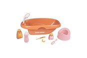 Lalka, miś i akcesoria - Smoby Baby Nurse Doll Bath Set - 9pcs. - 7600220383