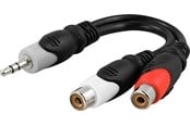 Kabel audio - InLine 2 x RCA female - 3.5 mm male cable 20 cm - AA-6
