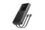 Powerbank - Joyroom JR-PBF19 22.5W 10000mAh Powerbank with Two Built-in Cables - Black Powerbank - Czarny - 10000 mAh - JR-PBF19