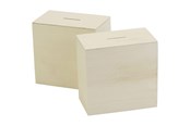 Artykuly Artystyczne & Rzemieslnicze - Creativ Company - Wooden money box 10x10x6cm 10 pcs. - 669041