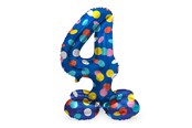 Zabawki - Folat BV - Standing Foil Balloon Colorful Dots Number 4 - 72cm - 63974