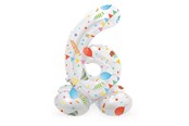 Zabawki - Folat BV - Standing Foil Balloon Joyful Party Number 6 -72cm - 63966
