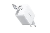 Telefon - Adapter i Ladowarka - Joyroom JR-TCL06 67W GaN Wall Charger with Built-in Retractable USB-C Cable - White - JR-TCL06