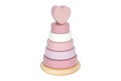 Zabawki dla niemowlat - Small Foot - Wooden Stacking Tower Pink - 7 pcs. - 12711