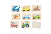 Zabawki dla niemowlat - Goki Wooden Memo Vehicles - 56301