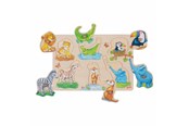 Zabawki dla niemowlat - Goki Wooden Background Knob Puzzle Mother and Baby 6 pcs. - 57310