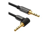 Kabel audio - Wozinsky AUX Cable Angled (Male-Male) Mini Jack Cable 2m Black - 5907769307416